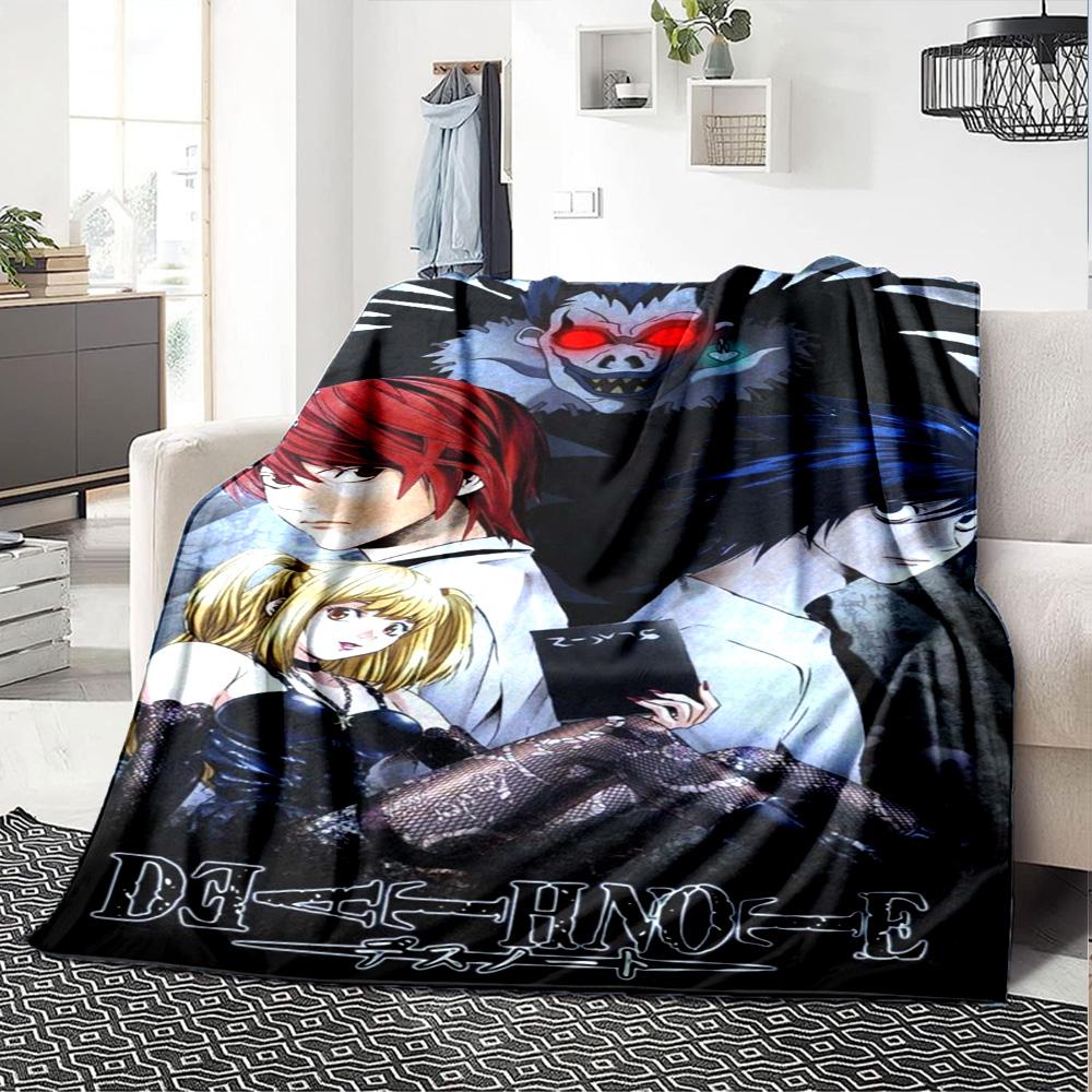 Anime DEATH NOTE Print Flannel Blanket High Quality Warm Comfortable Cover for All Seasons Perfect for Gifts Home Decor