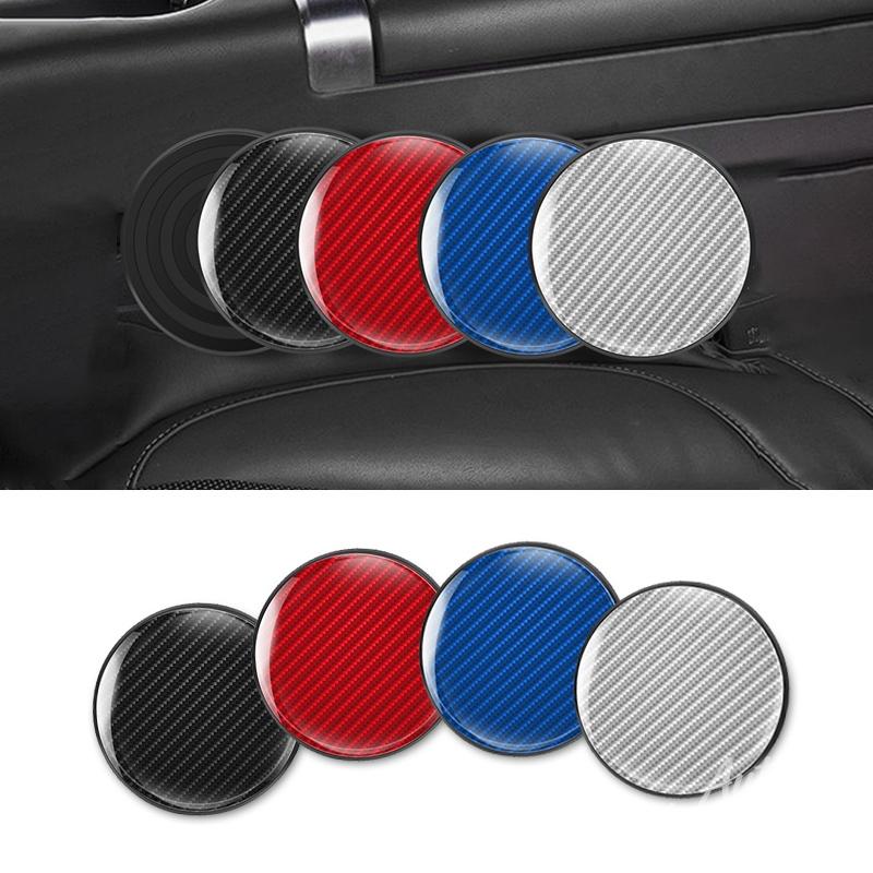 Carbon Fiber Texture Car Anti-Slip Water Cup Pads Auto Coasters Mats For BMW Mini Cooper R50 R53 R55 R56 R60 R61 F54 F55 F56 F60