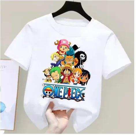 One Piece Boys Girls T Shirt Summer Kids Anime TShirt Luffy Zoro Nami Chopper Cute Clothes Cartoon Tees Birthday Gifts Tops