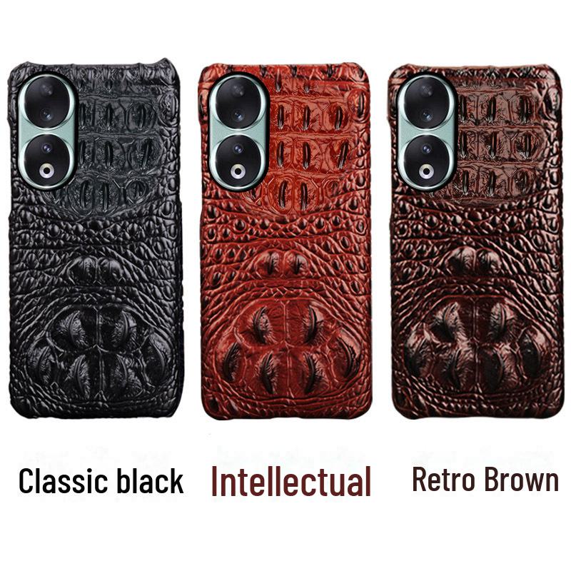 

Премиальный защитный чехол-полупакет из натуральной кожи для серии Honor 20 с дизайном черепа крокодила 20 Pro кофейный