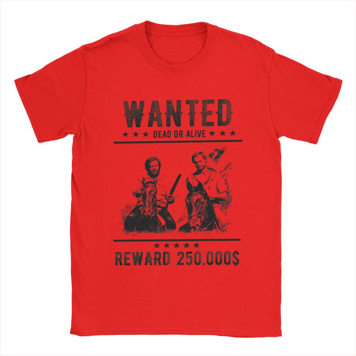 Wanted Bud Spencer And Terence Hill T-Shirt for Men Funny 100% Cotton Tees Round Collar Short Sleeve T Shirts Summer Tops S
