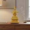 Messing Göttliche Reliquien Stupa Glücksbringende Dekoration Goldene Buddhistische Pagode Handgefertigt Edelsteinbesetzt