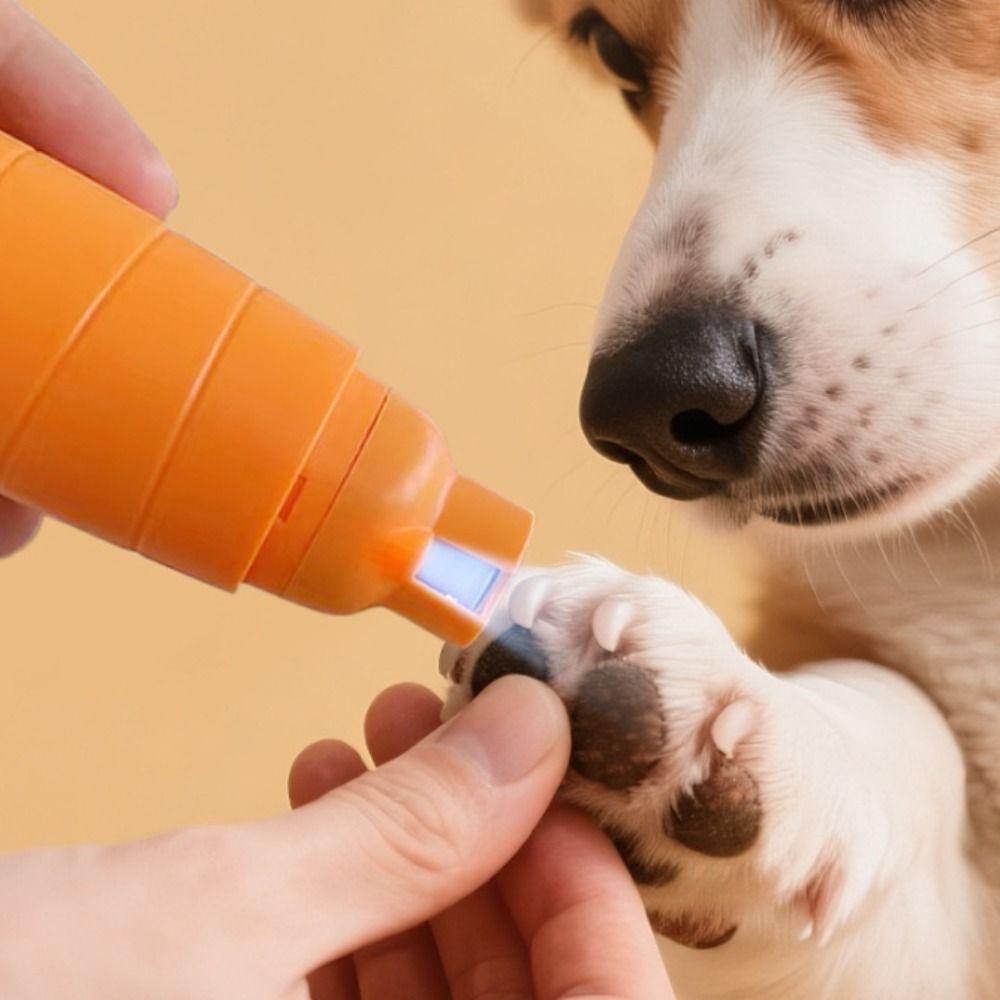 Portable Electric Pet Nail File Carrot Shape Two Speed Settings Pet Nail Grinder Quiet Operation Pet Toenail For Dogs Cats