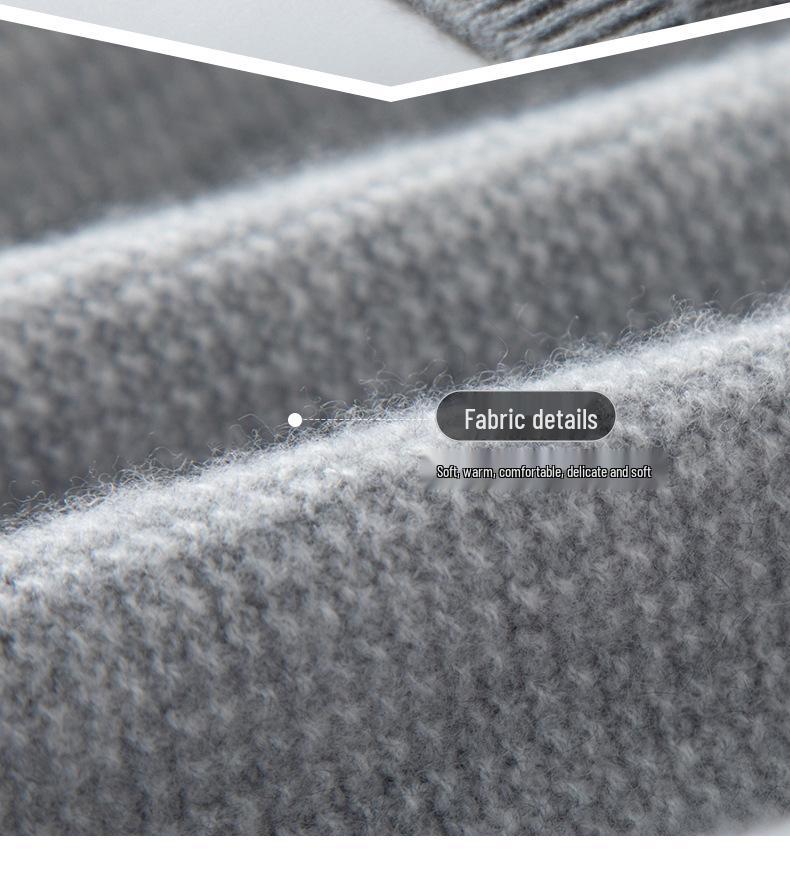 Men's Pure Cashmere Autumn/Winter Round Neck Sweater - Thick Knitted Long Sleeve Pullover
