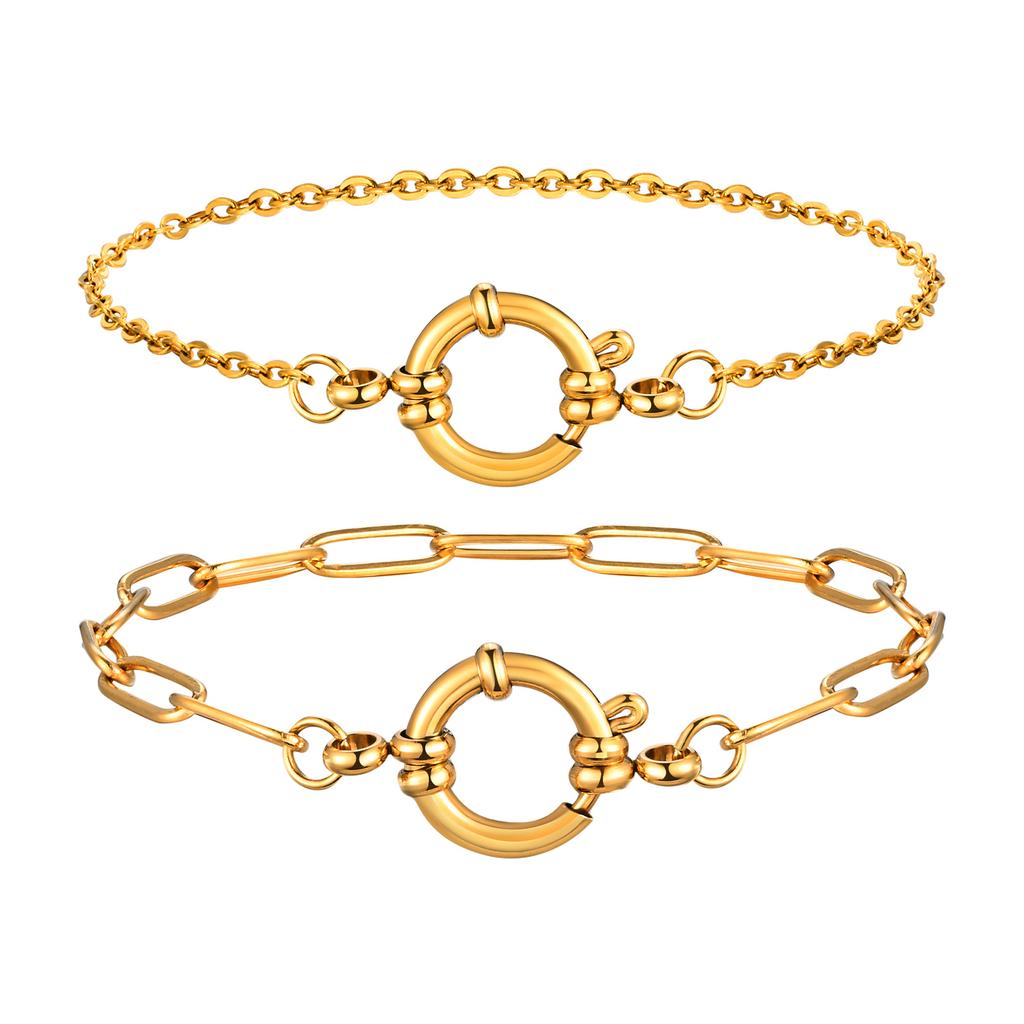 Exquisite Small Square Chain Bracelet for Women Girls, Gold Color Stainless Steel Bubble Buckle Bracelets,Fashion Jewelry Gifts