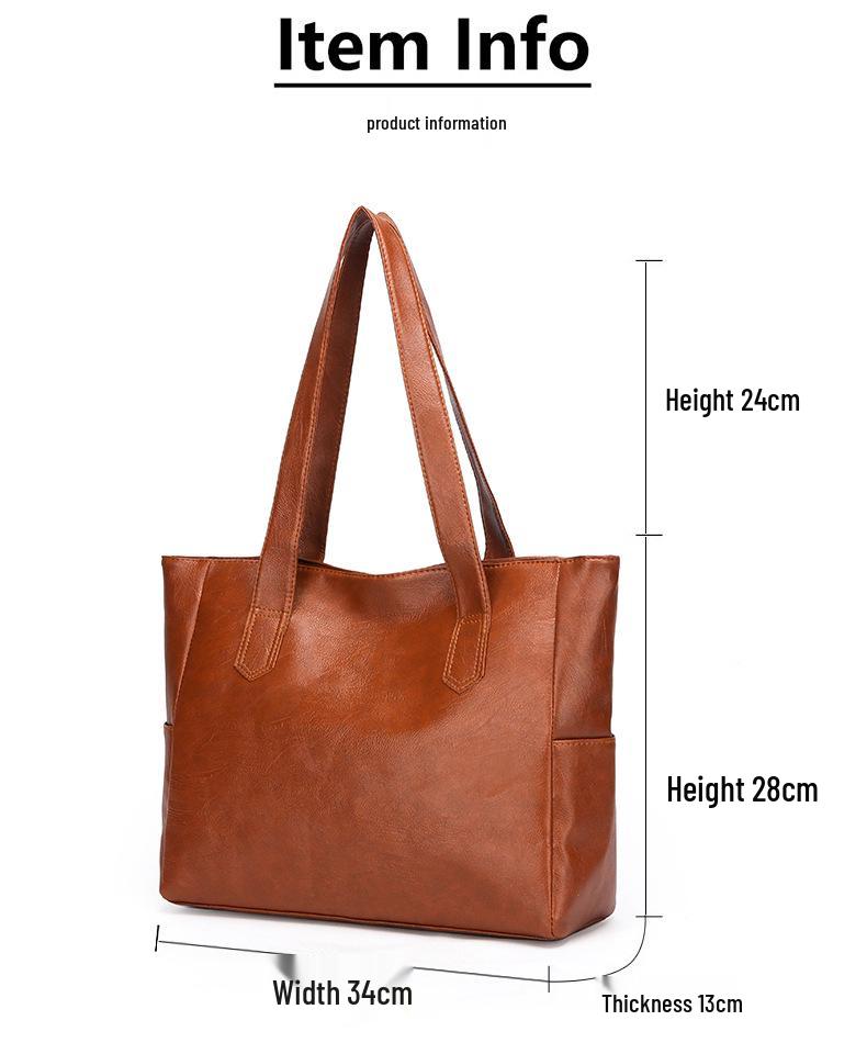 2024 Versatile Large-Capacity Soft Leather Tote Handbag