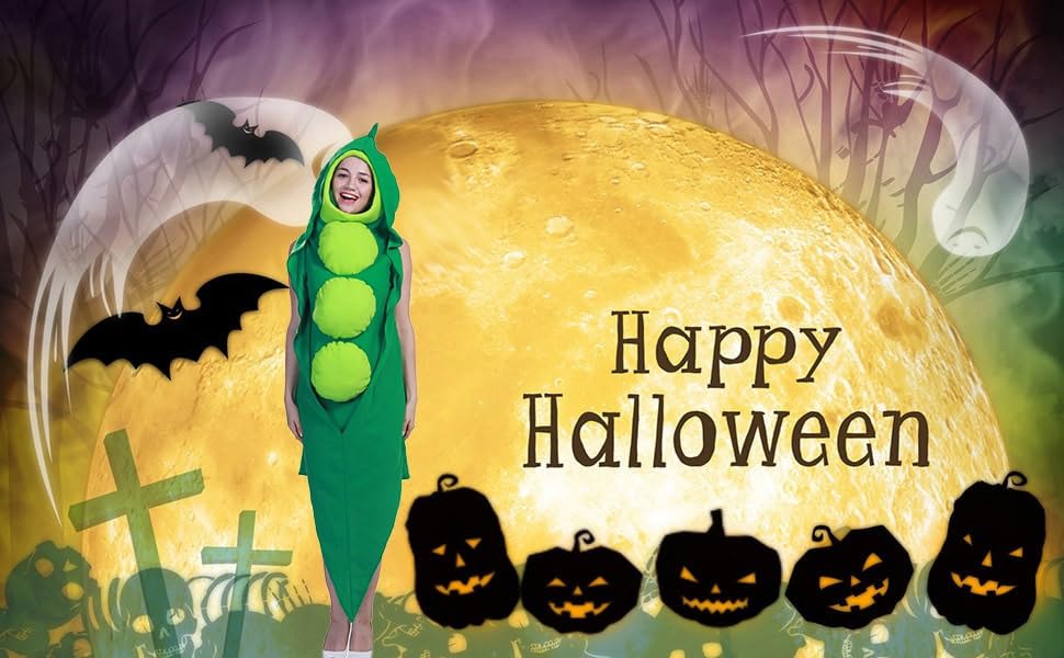 Cedar Eight Funny Costume for and Adults Full-Body Halloween, Cosplay, (Pea)