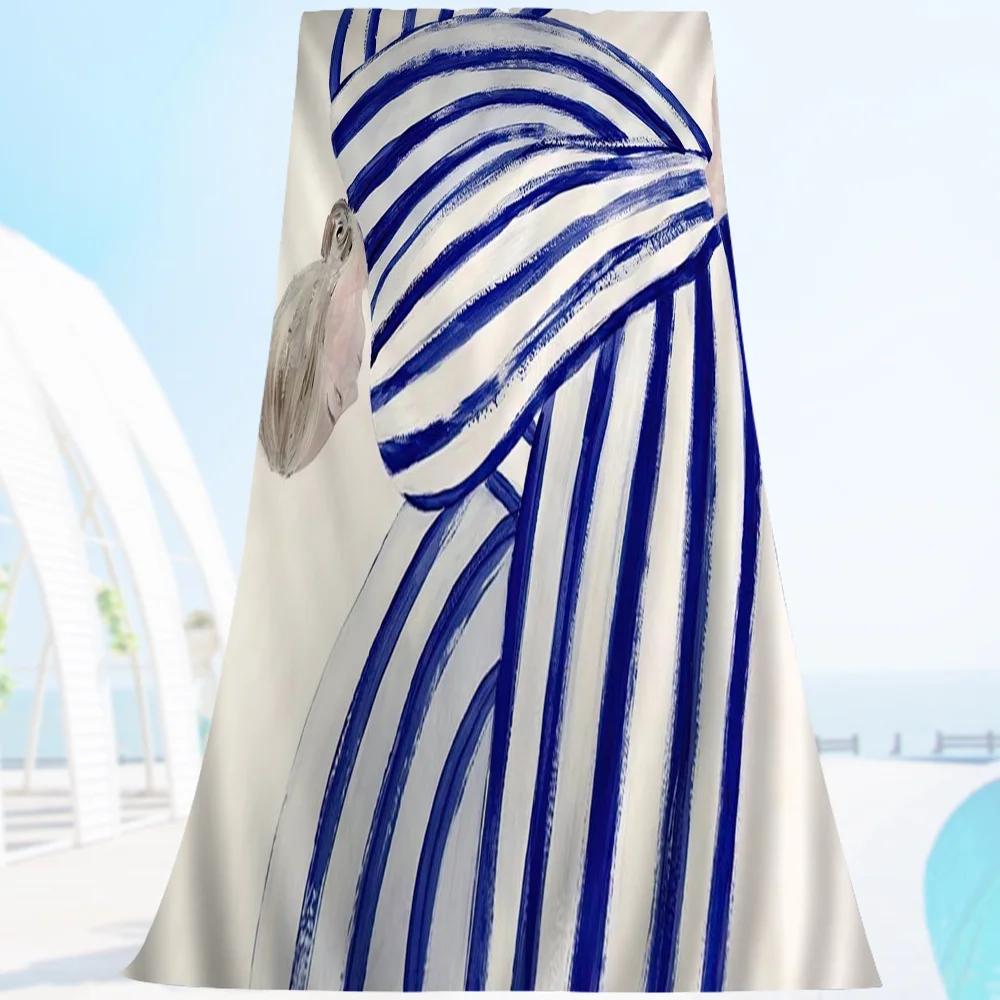 Abstract Woman Artwork Microfiber Beach Towel Absorbent Quick Dry Soft Yoga Swimming Resort Mountain Climbing Towel