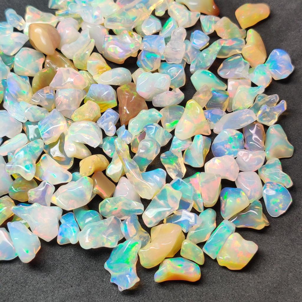 Polished White Uncut Opal Stone, Multi fire Opal, 7-15 MM Size Rough. Opal Rough Lot.