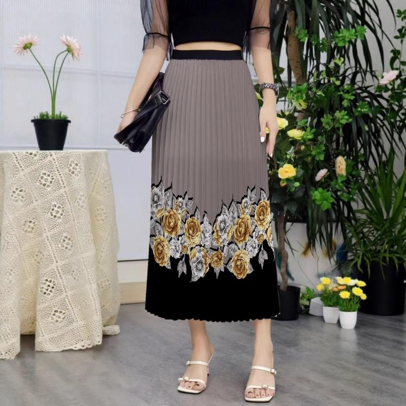New Skirt Women's Eba Skirt Printed Skirt Pleated Skirt