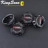 4 Stück JDM Sportfelgenkappe Clip 56mm Racing Sport Emblem Aufkleber Radnabendeckel Schwarz & Silber