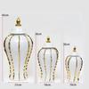 Ceramic General Jar Electroplated Gold Plaid Artwork Storage Jar Home Decor Hotel Display Vase Dry Dried Flowe Vase With lid
