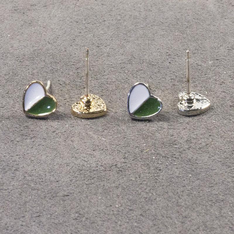 S925 silver needle exquisite high-end three-piece set of small stud earrings, love four-leaf clover zircon three pairs of stud earrings