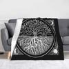 Tree of Life Yggdrasil Blanket Flannel Autumn Valhalla Viking Breathable Super Soft Throw Blankets for Bedding Office Bedspread
