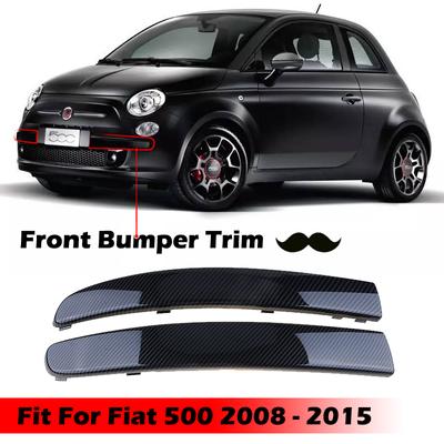 Car Front Bumper Lower Trim Moulding Anti-collision Strip Fit For Fiat 500 2007-2015 735455056 735455057 Carbon Fiber