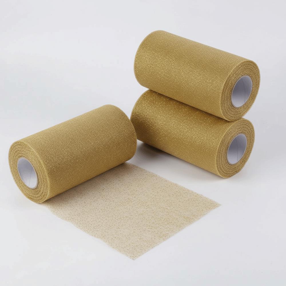 

1pcs Gold&Silver&Wine Red Glitter Tulle Roll 6 Inch Wide Fabric Tulle Ribbon DIY Craft золотий
