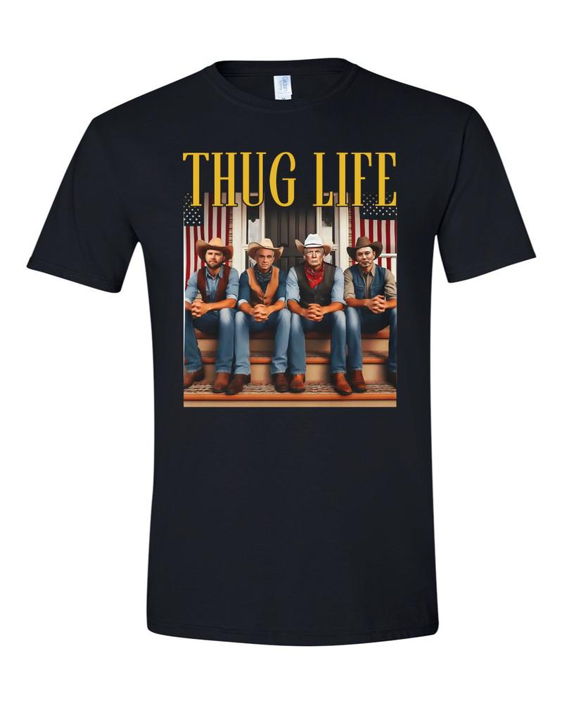 Donald Trump President 47 Thug Life Elon RFK JD Vance Black T-Shirt Shirt S-4X Unisex T-Shirt XXXL