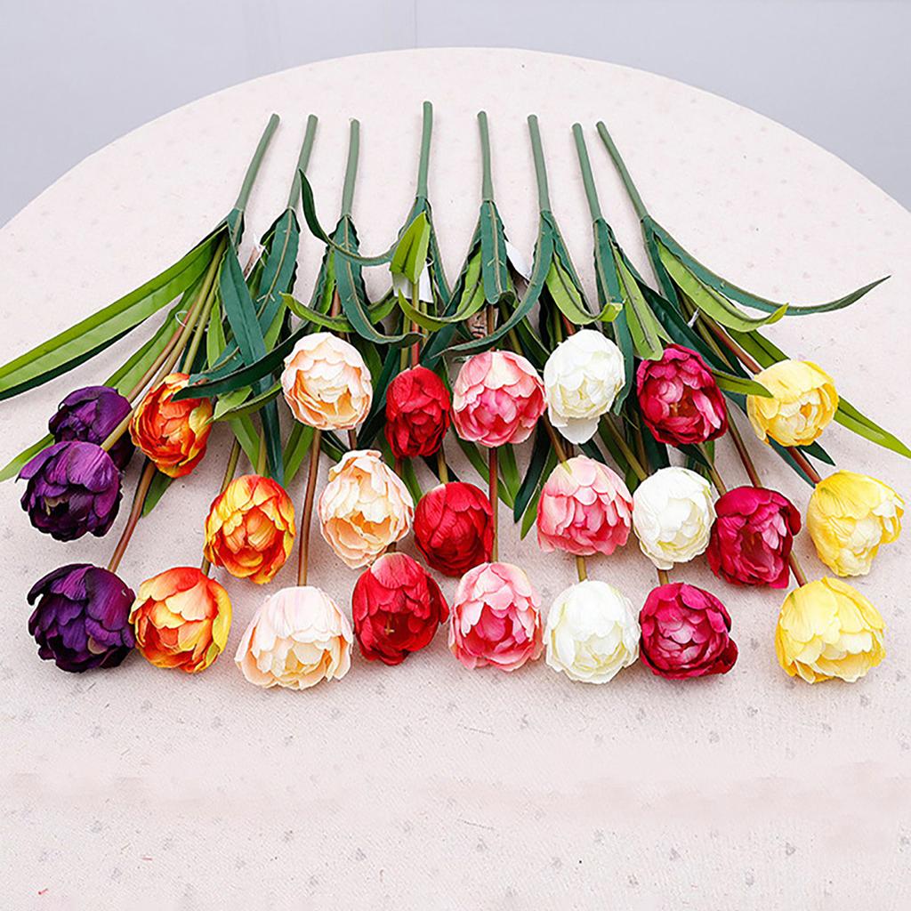 Yousheng Simulated Tulip 37cm Artificial Tulip Faux Silk Fake Tulip Flower Bulk for Vase Wedding Home Decor Spring Parties Mother's Day Gift
