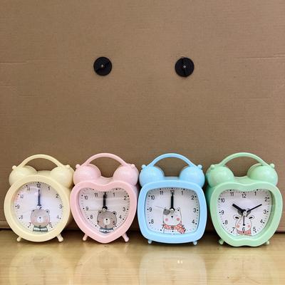 Modern Simple Cute Cartoon Handle Candy Color Small Alarm Clock for Children's Lazy Study Room