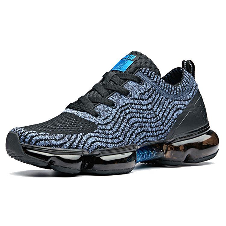 Anta Lightweight Breathable Comfortable Low-Top Running Shoes Men Sneakers Black Blue 91835507-3