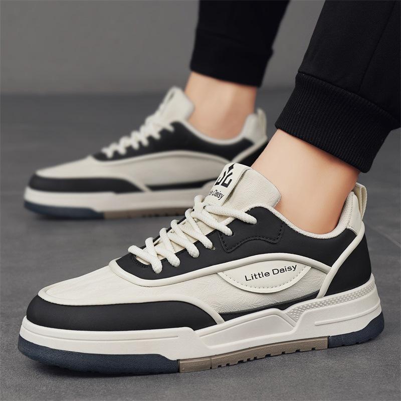Summer Hong Kong style board shoes leather lace-up sports shoes casual trendy shoes trendy 39