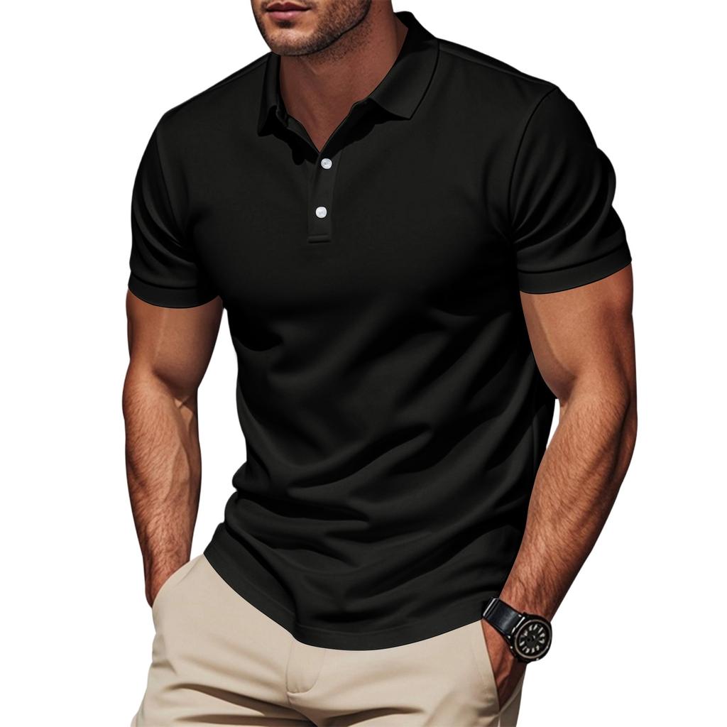 Men's Classic Fit Short Sleeve Polo Shirt with Breathable Quick Dry Fabric and Turn Down Collar for Casual or Sportswear