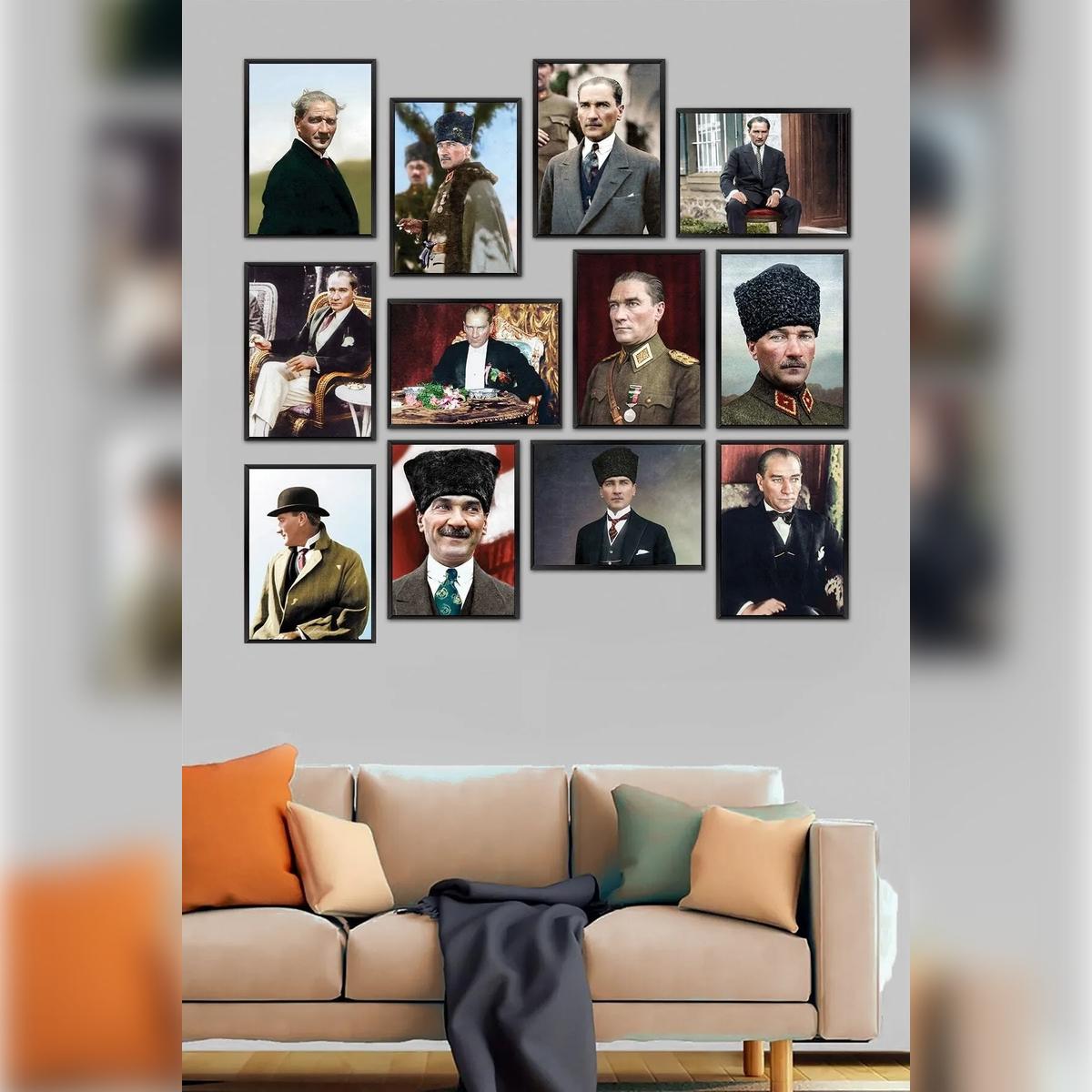 

12-Piece Atatürk Framed Image MDF Wall Art Set