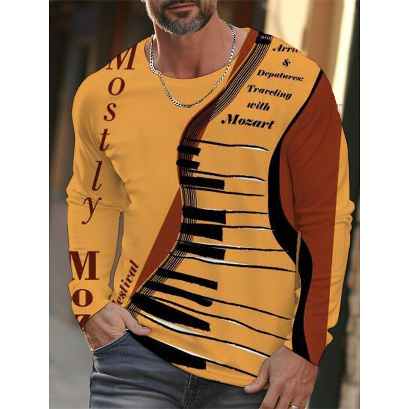 

Нова чоловіча футболка з довгими рукавами та 3D-друком Джазова музика Барабанна установка Чоловічі осінні топи Повсякденна футболка з круглим вирізом Футболка 6XL