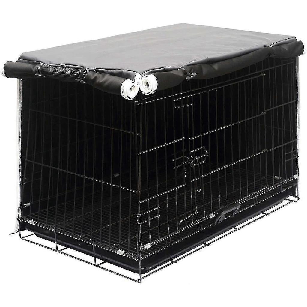 2025 Pet Dog Cage Suitable For Wire Cage Outdoor Dust Cover Black 63.5*48*50cm