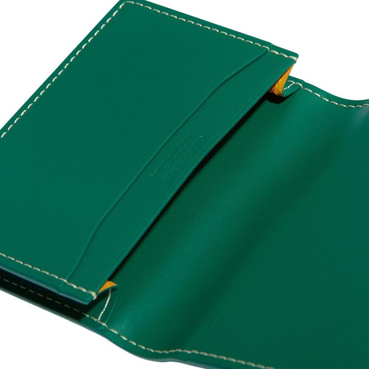 Goyard Malherbes Y Monogram Canvas And Leather Card Holder Unisex Card Holder Green MALESHPMLTY-09CL09P