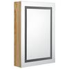 LED Bathroom Mirror Cabinet In Oak Finish 50 X 13 X 70 Cm