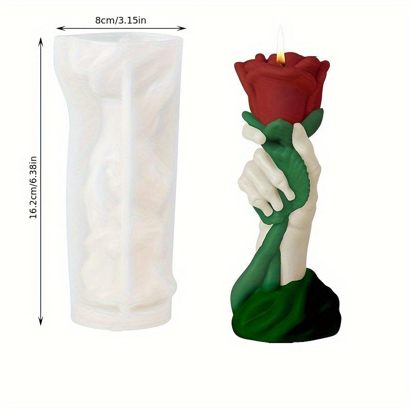 Candle Silicone Mold 1pc Rose Handheld Candle Silicone Mold, Epoxy Resin Mold, Suitable for Candles, Soaps, Resins