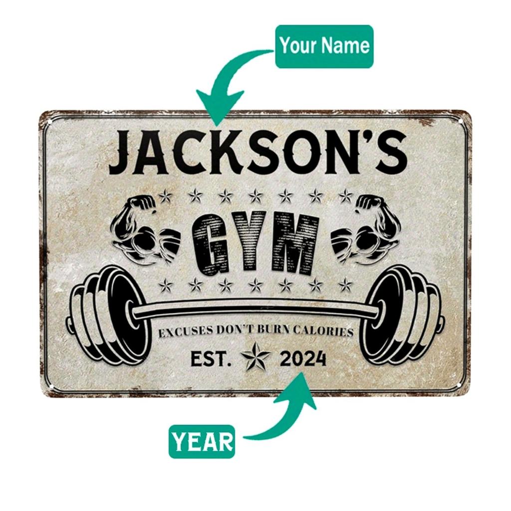 Custom Gym Metal Sign for Home Wall Decor