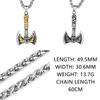 Viking Odin Raven Huginn and Muninn Double Axe Titanium Steel Stainless Steel Necklace Pendant Men's Scandinavian Jewelry Gift