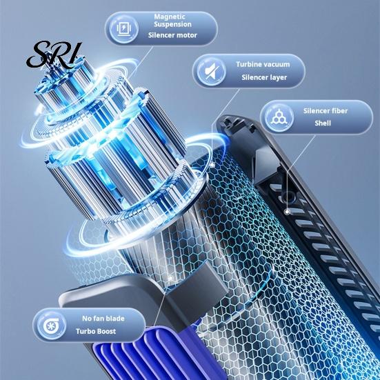 Compact Cooling Fan Portable Air Conditioner Rechargeable Wall-Mounted with 3 Speeds & Silent Bedroom LED Touch Screen Cooler for Kitchen Bathroom