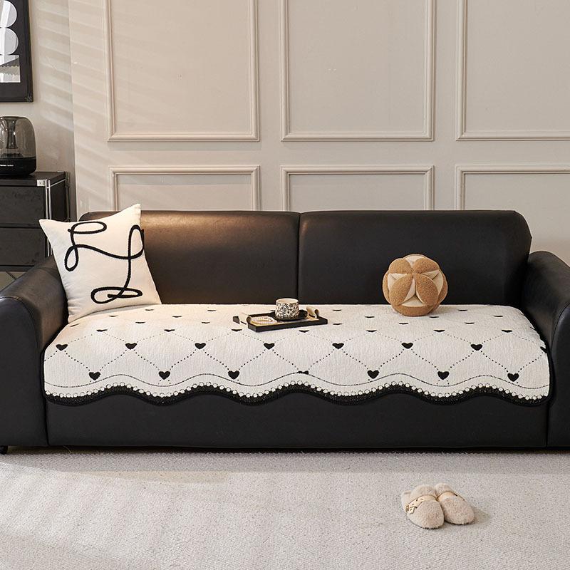 Premium Special-Shaped Leather Sofa Cushion Autumn And Winter  New Plush Straight Row Non-Slip Seat Cushion Sofa Cover Towel