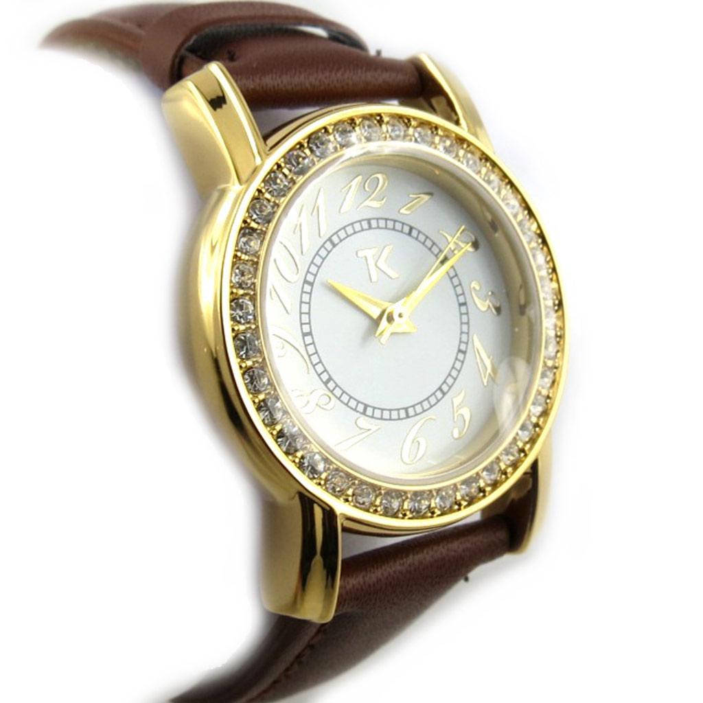 Les Trésors De Lily [N2429] - Women's Watch 'Trendy' White Gold Brown