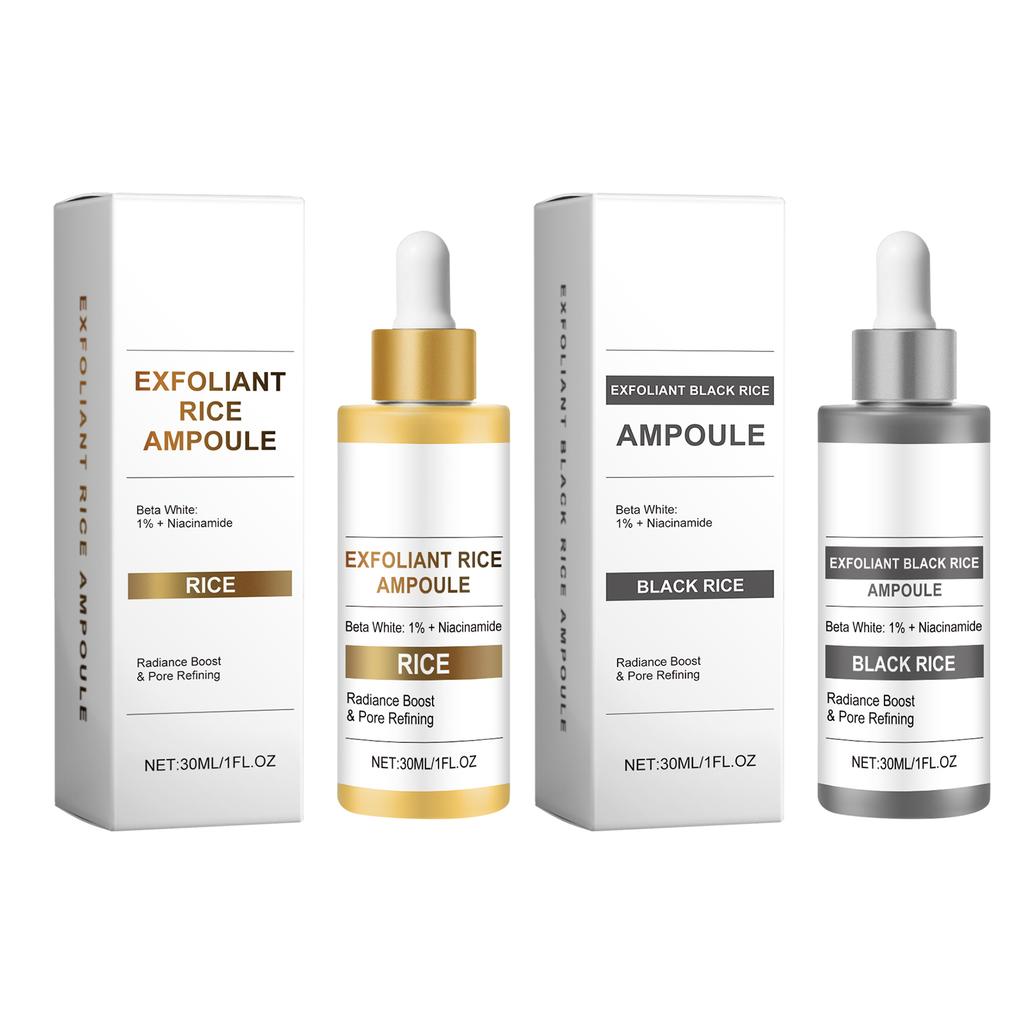 Black/White Rice Extract Exfoliating Ampoule Essence Dropper Deep Moisturizing Water-lock Gentle Exfoliation Rough Improvement
