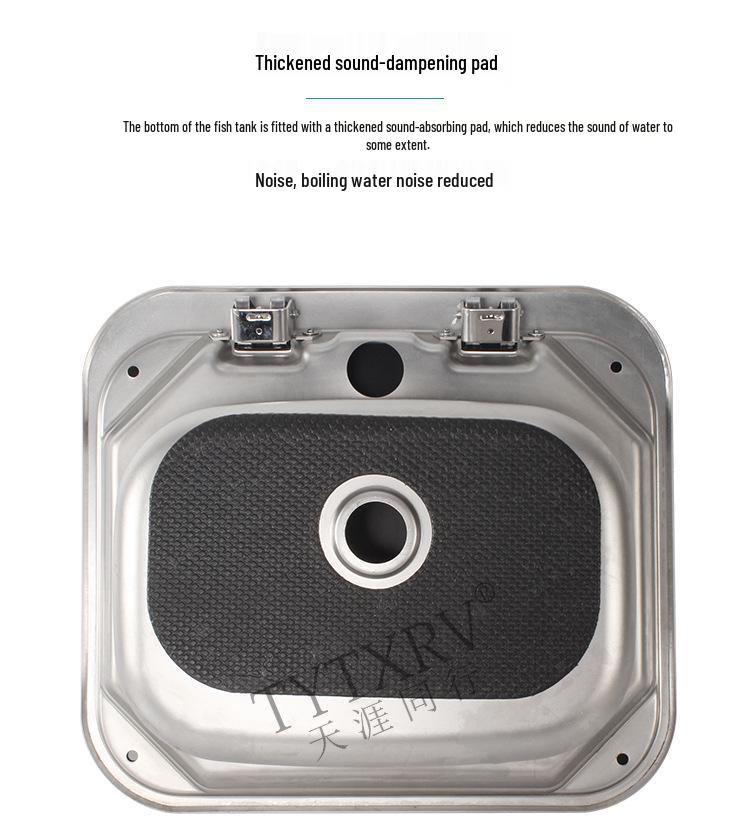 Folding RV Stainless Steel Sink with Lid for Kitchen and Vegetable Washing