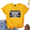 FREE THE NIPPLE Print Women T Shirt Short Sleeve O Neck Loose Women Tshirt Ladies Tee Shirt Tops Camisetas Mujer