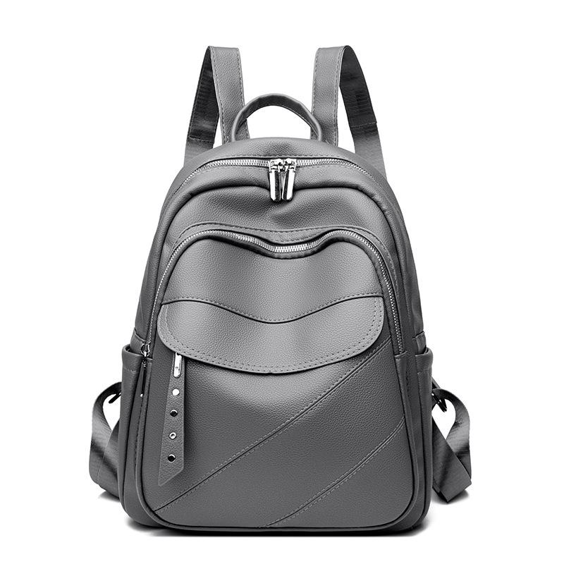 Backpack for Girls, Korean Version, New Fashionable Soft Leather Travel Bag, High-quality Student PU Backpack