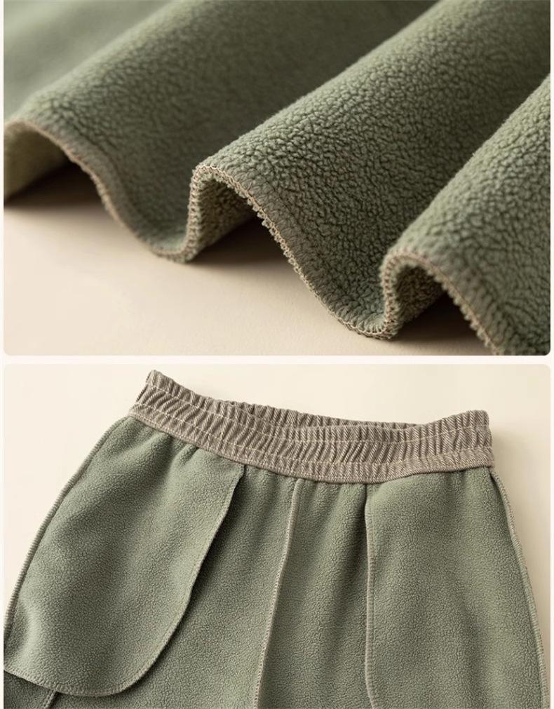 Plus Samt Elastische Taille Gerade Hosen für Mittleren Alters und Ältere Frauen von Mama - Winter Verdickt Lässige Hosen