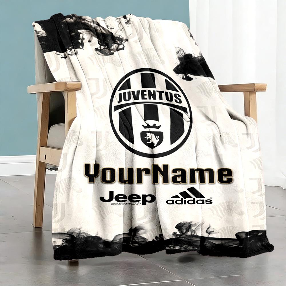 Juventus Personalized Name Blanket Cozy Customizable Blanket Soft & Cozy Perfect for Office Chair Seaside Livingroom Living Room All-Season Use