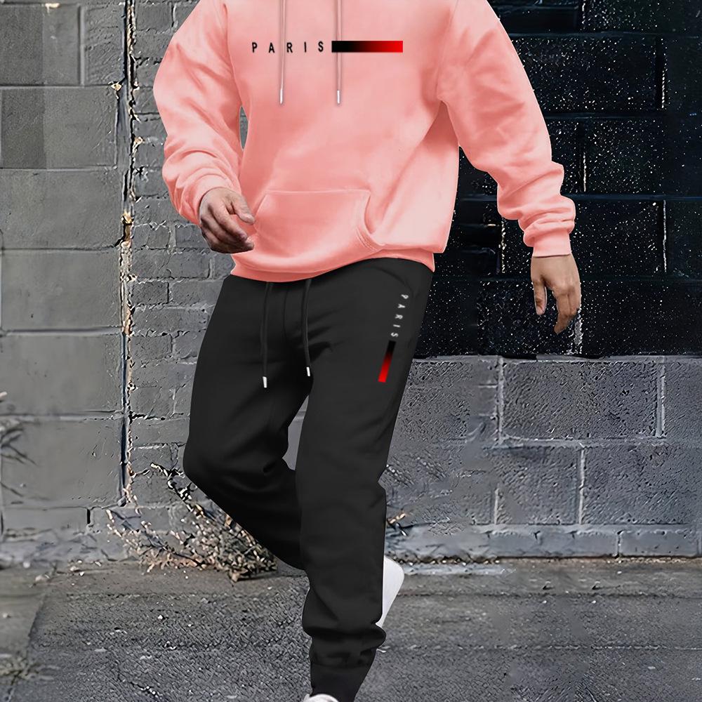 2025 Men's Hoodie & Joggers Set: Printed Logo, Loose Fit, Long Sleeve