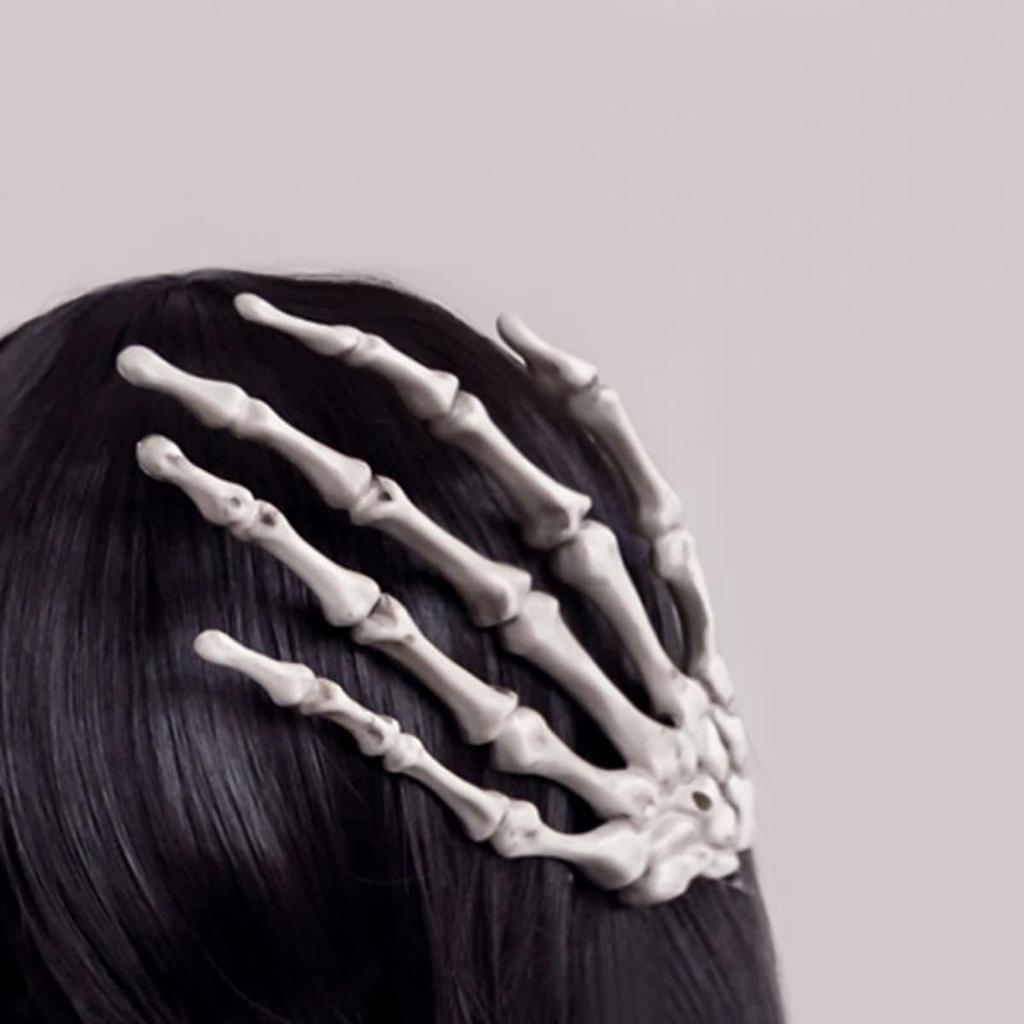 Halloween Hand Bone Hair Hair Large Demon Skull Gothic Style Head Costume Cosplay Interior Decor Decoration, Ornament, Clip, Claw, Hand, Dress, Demon,