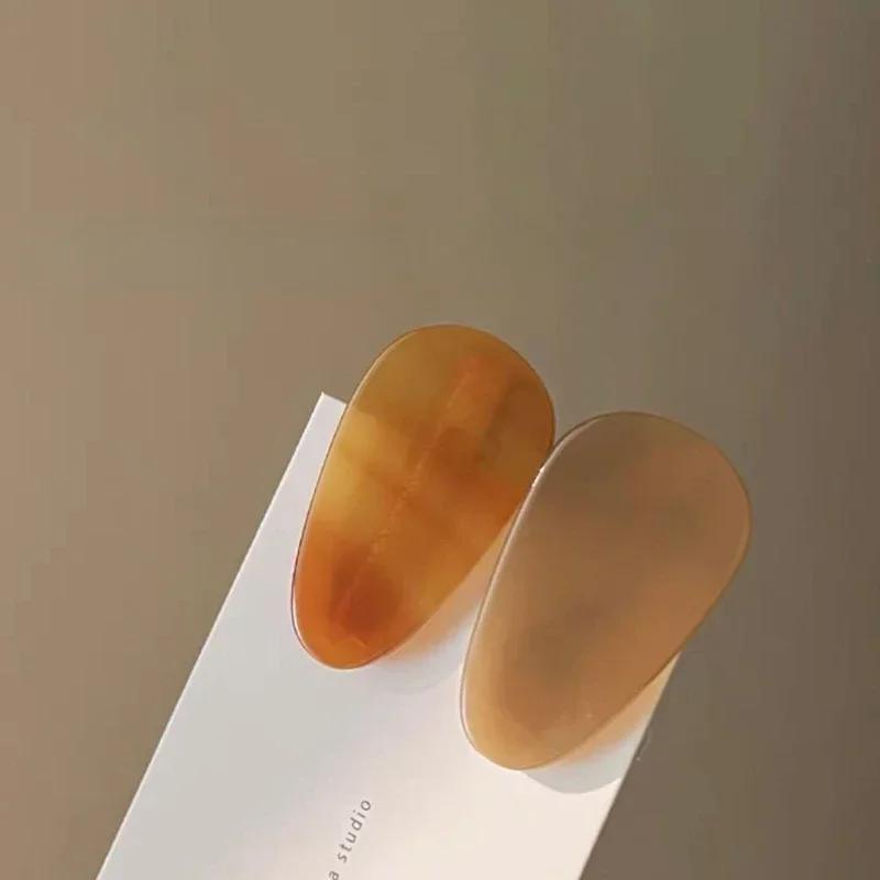 Cute Contrast Color Hairpin Women Oval Acetate Bangs Clip Duckbill Clip Girls Hair Clip Temperamental Headdress Hair Accessories