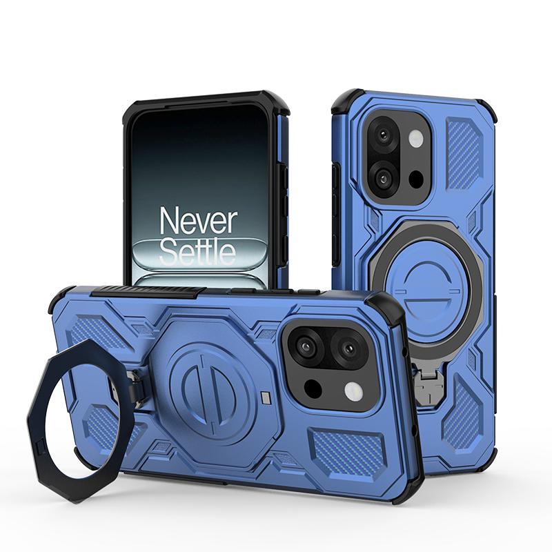 KEYSION Shockproof Magnetic Case for OnePlus 13S 5G Silicone+PC Upright Live Metal Ring Stand Phone Back Cover for OnePlus 1+13T