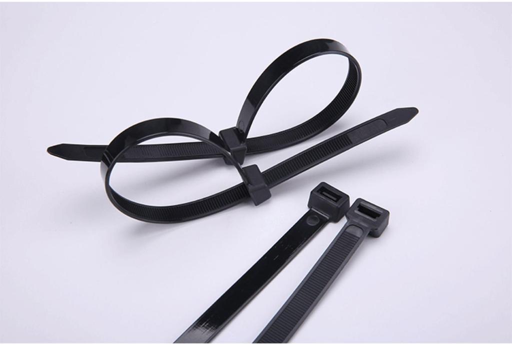 Black Cable Ties, 500mm, 250 Pieces, Long, Garden Cable Management, Durable, Outdoor Use