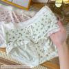 Ladies Summer New Style Sweet Floral Lace Edge Extended File Breathable Middle Waist Triangle Briefs