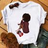 Women Summer T Shirt  Trend Print Retro Fashion Short Sleeve Tees Casual   Printed  Tops